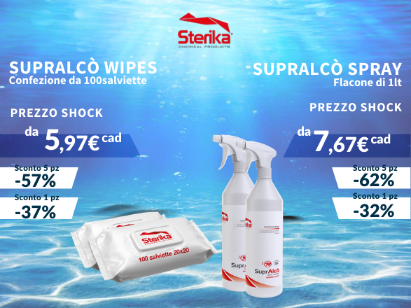 Supralc&ograve; Wipes e Supralc&ograve; Spray Sterika