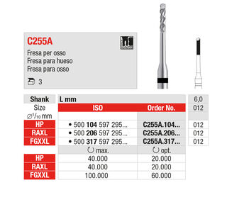 Frese chirurgiche C255A Edenta