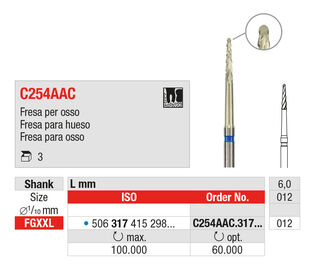 Frese chirurgiche C254AAC Edenta