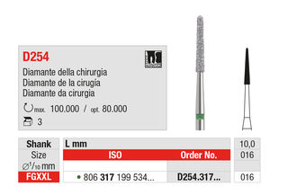 Frese chirurgiche D254 Edenta