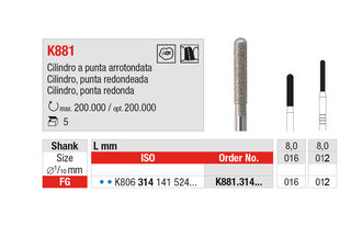 Frese per zirconio K-Diamonds K881 Edenta